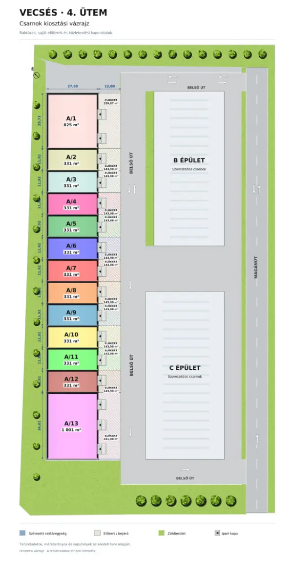 Eladó új építésű ipari ingatlan, Vecsés 331 m² 155 M Ft + Áfa