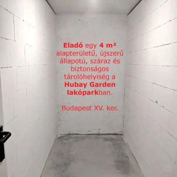 Eladó újszerű tárolóhelyiség, Budapest, XV. kerület 4 m² 2.6 M Ft
