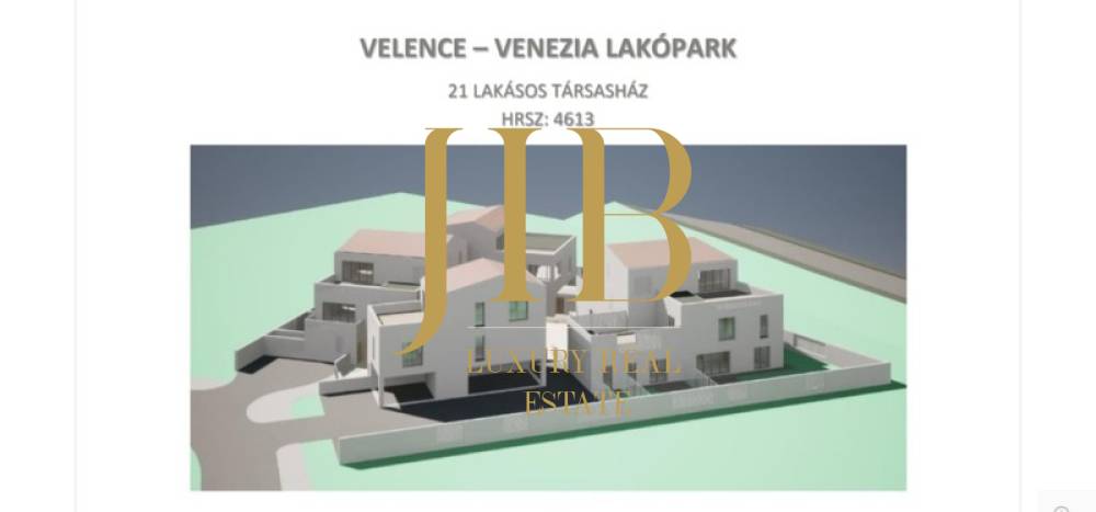 Velence 21 lakásos társasház projectcég eladó, jogerős építési engedélyezési és komplett kiviteli tervcsomaggal.  - Velence